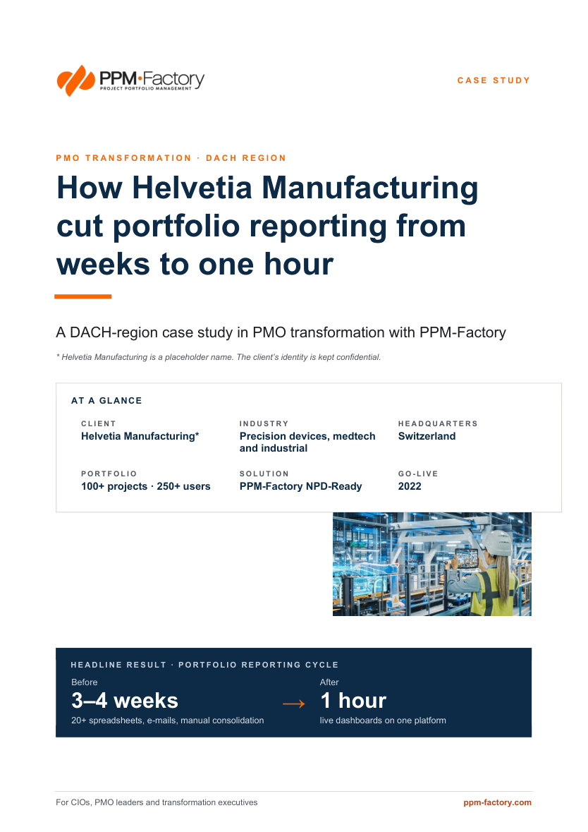 How Helvetia Manufacturing cut portfolio reporting from weeks to one hour case study cover