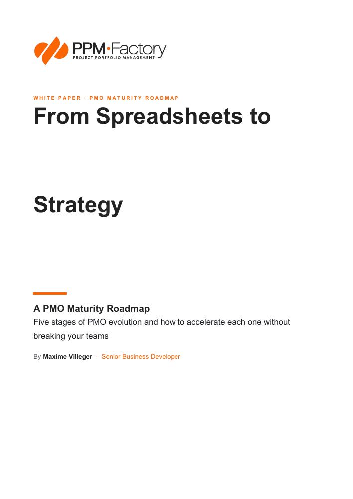 From Spreadsheets to Strategy: A PMO Maturity Roadmap white paper cover