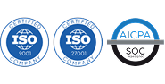 ISO 9001 · ISO 27001 · AICPA SOC